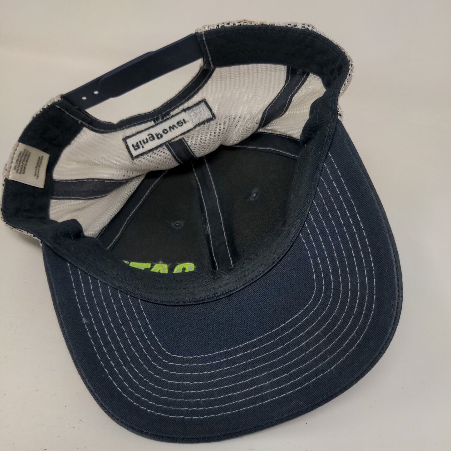 CAT Ring Power Snapback Trucker Hat Blue One Size Embroidered Mesh Back