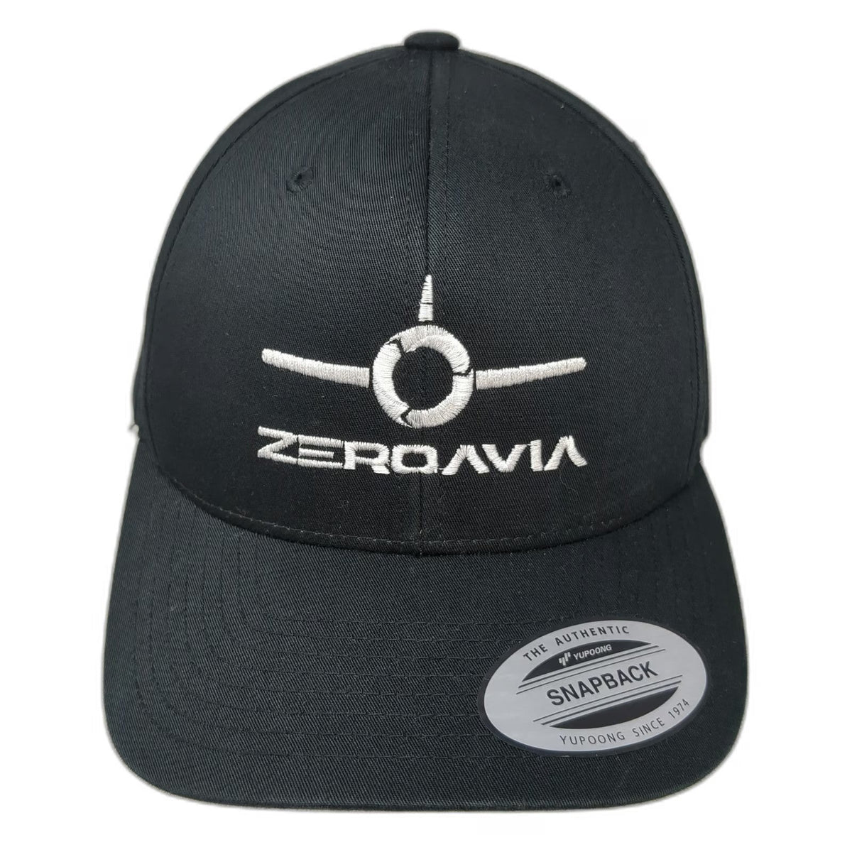 Yupoong Snapback Black One Size Hat ZeroAvia Aviation Logo Structured Travel Cap