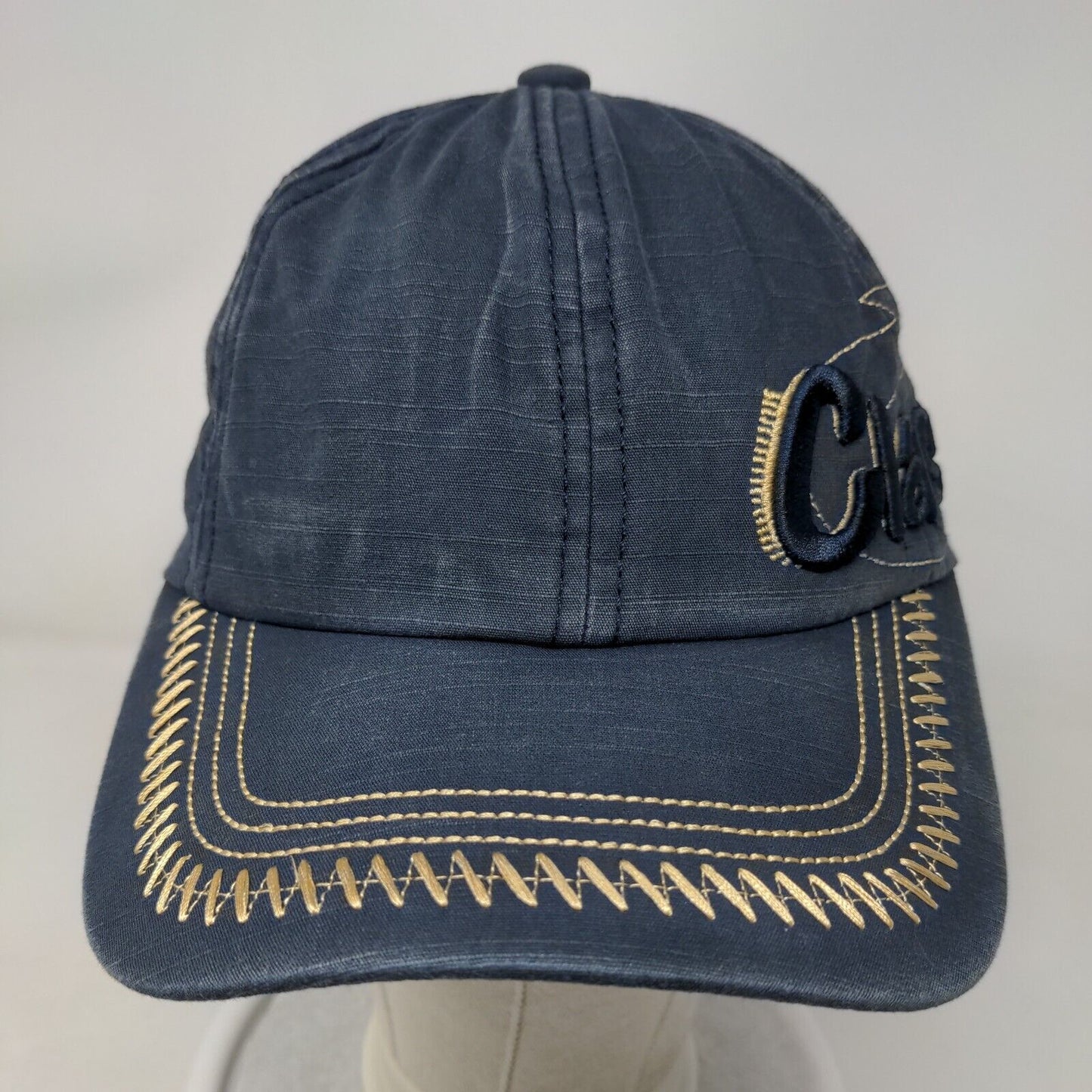 Classic Slideback Hat Blue One Size Embroidered Adjustable 6 Panel