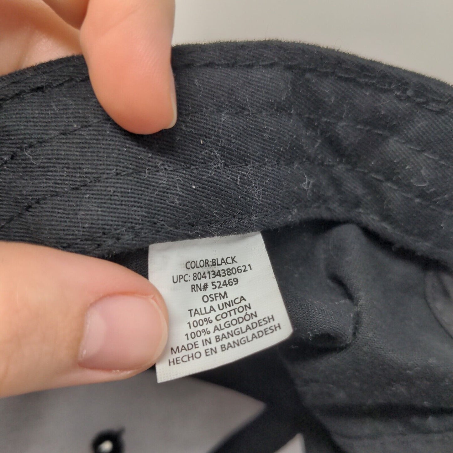 Unbranded Slideback Hat Black OSFM Adjustable Outdoor 6 Panel Blank
