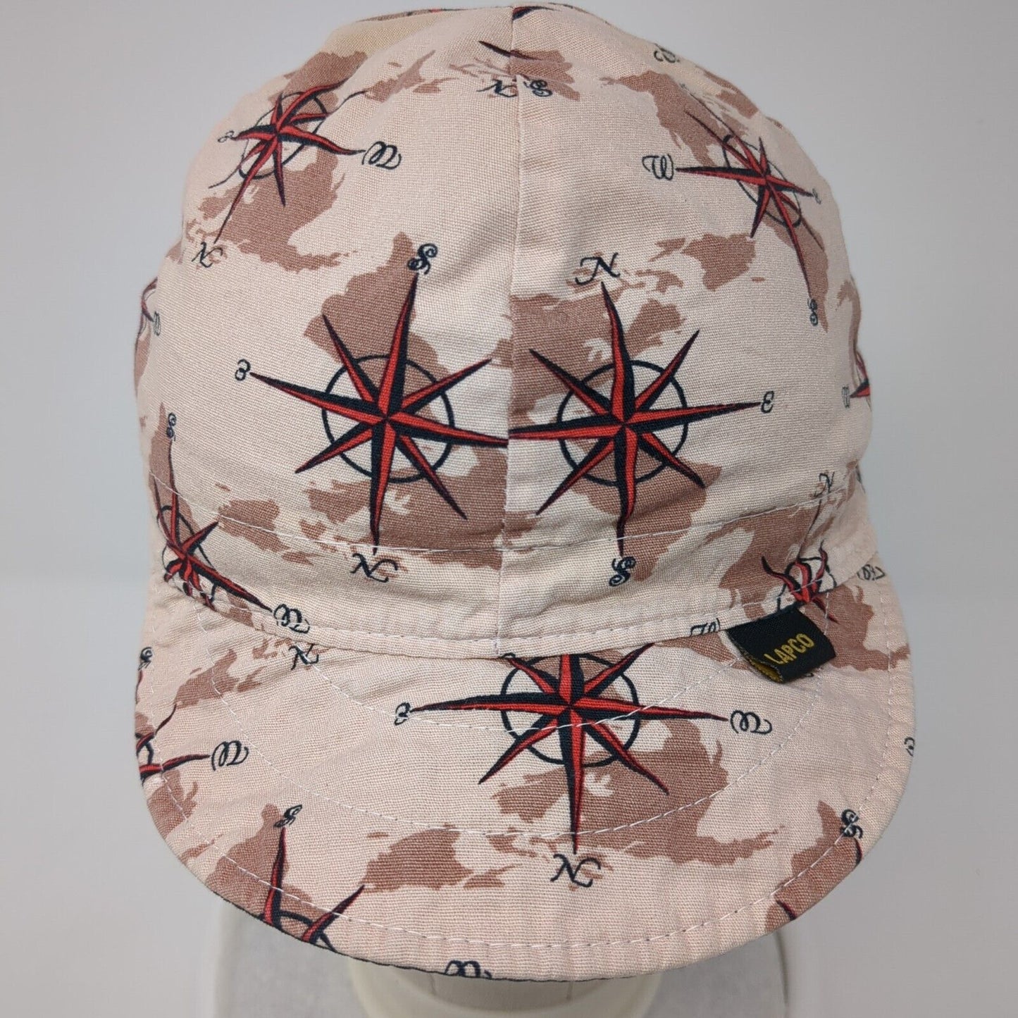 Lapco Fitted Welder's Cap Hat Tan One Size Compass All Over Print