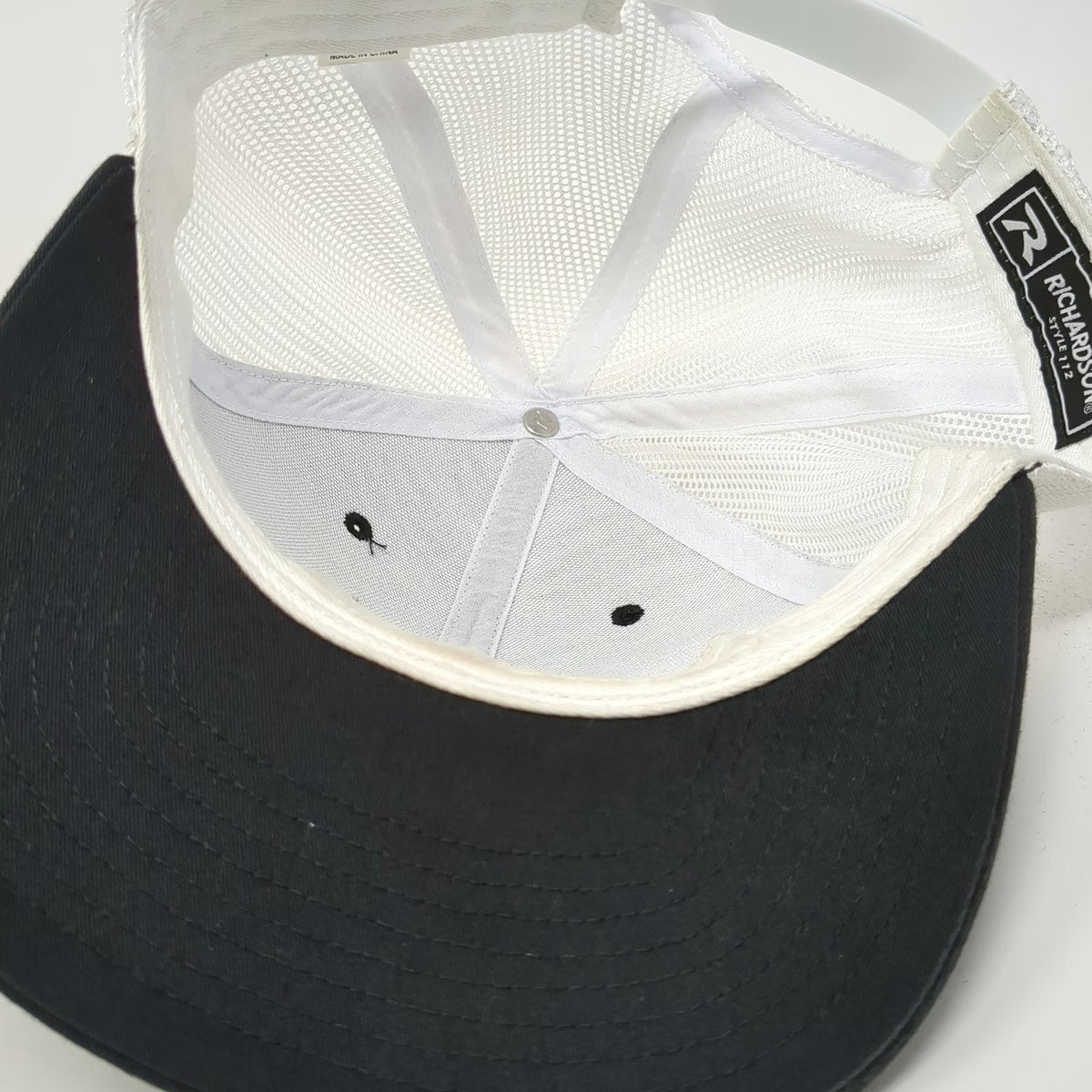 Richardson Trucker Hat Black White One Size Sawtooth Mtns Stanley Idaho Patch