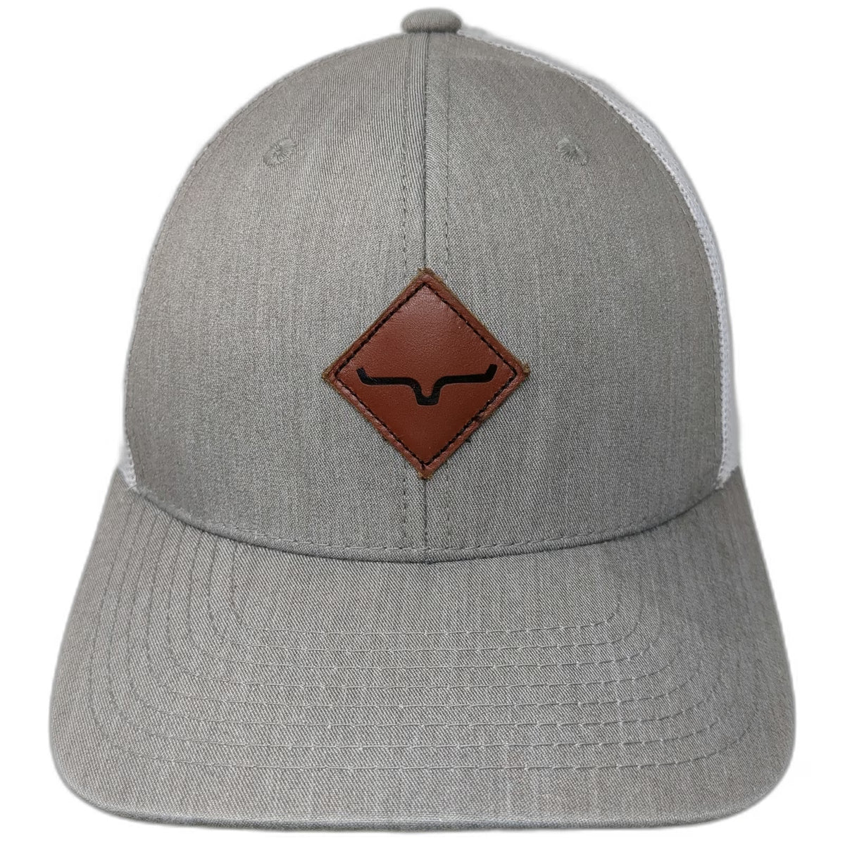 Kimes Ranch Trucker Hat Gray One Size Mesh Back Snapback Leather Patch Logo