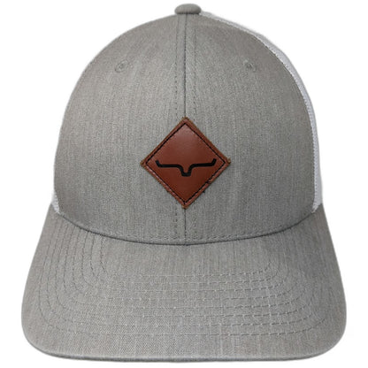 Kimes Ranch Trucker Hat Gray One Size Mesh Back Snapback Leather Patch Logo