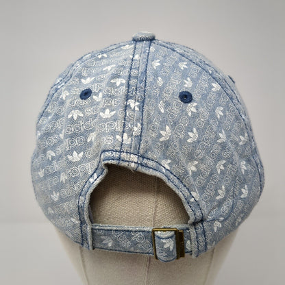 Adidas Slideback Hat Blue One Size Adjustable All Over Print 6 Panel Cotton