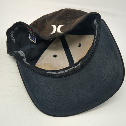 Hurley Baseball Cap Black XL Flexfit Embroidered Logo Curved Brim Stretch Hat
