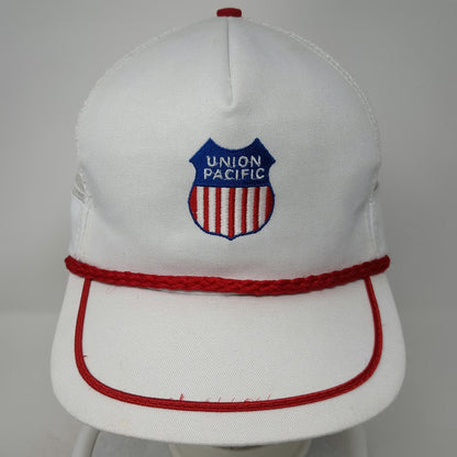 5 Panel White One Size Union Pacific Railroad Shield Logo Mesh Snapback Rope Hat