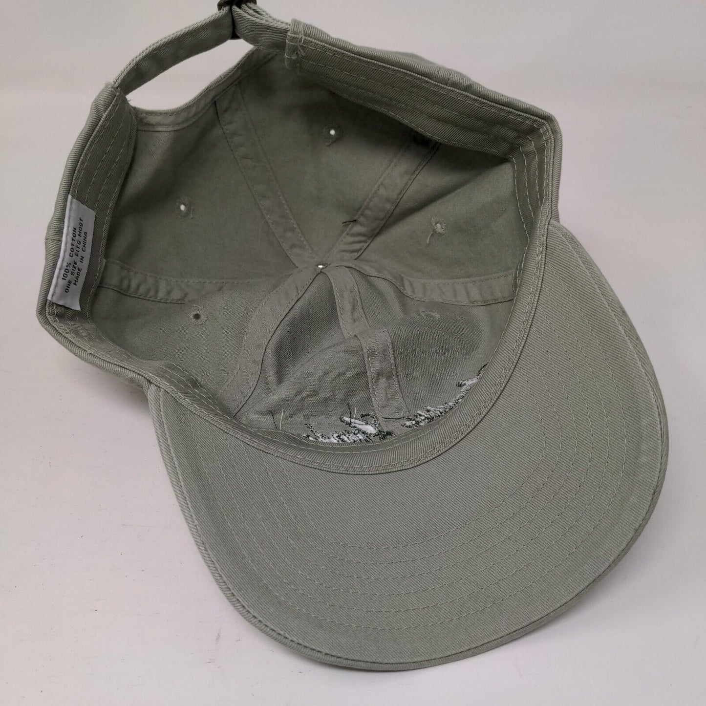 Spyglass Gardens Slideback Hat Tanish Green OSFM Embroidered 6 Panel