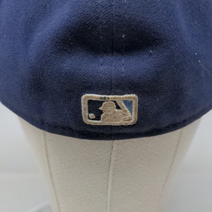 New Era Men's Fitted 59Fifty Hat Blue 7 3/8 Tampa Bay Rays Embroidered Logo