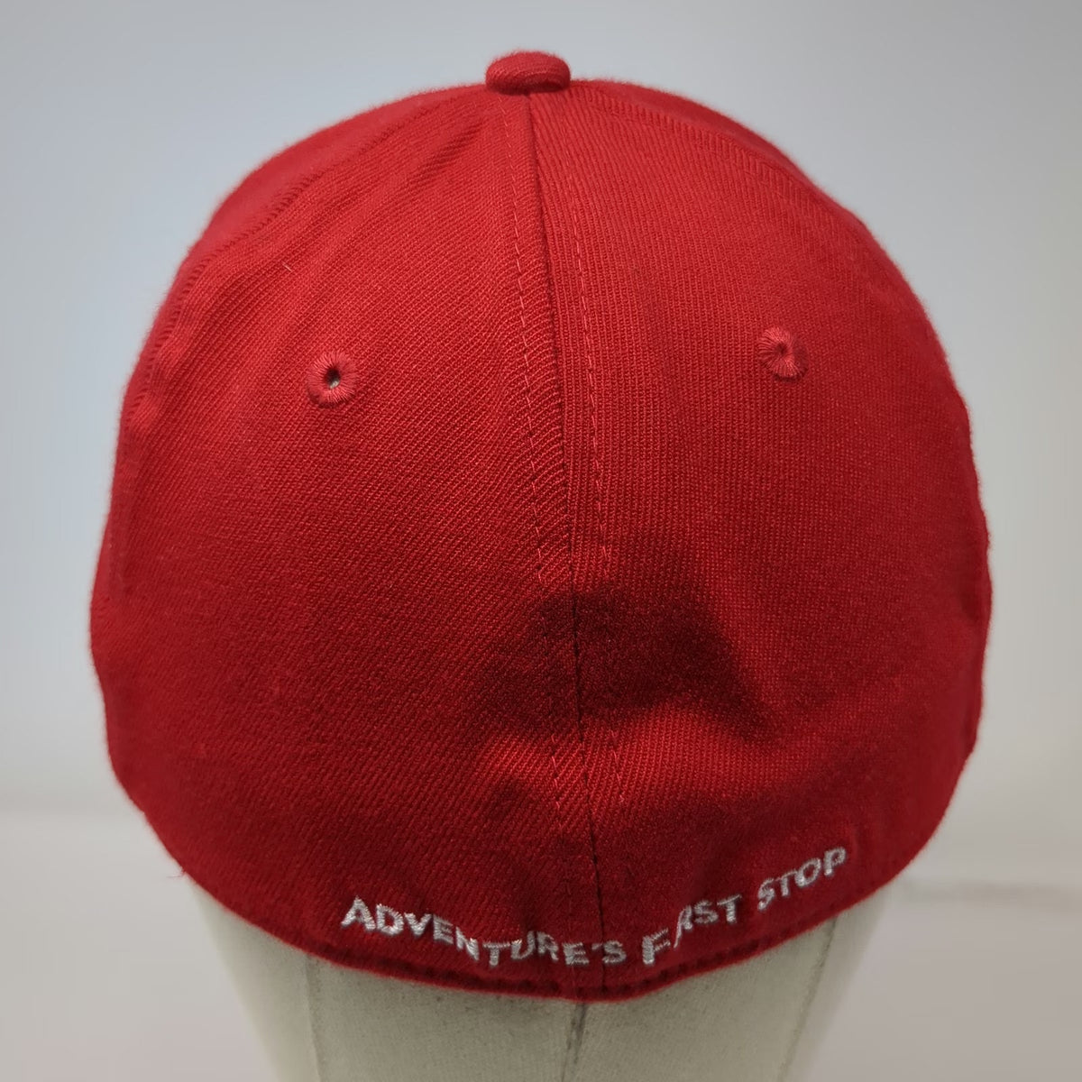 Maverik Baseball Cap Red M Adventure's First Stop Embroidered Fitted Promo Hat