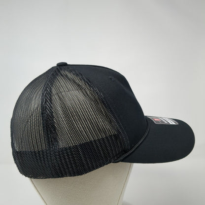 Richardson Snapback Trucker Hat Black One Size Adjustable Mesh Back Rope Blank