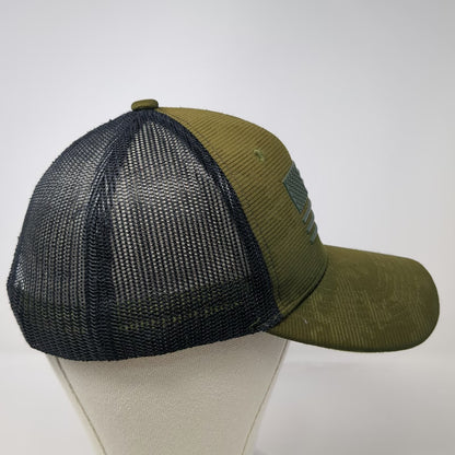 Runs Deep Tactical Trucker Hat Green Black One Size Mesh Snapback American Flag