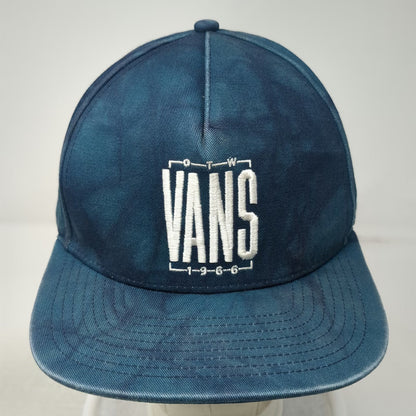 Vans Snapback Blue Hat One Size Acid Wash Embroidered 1966 OTW Logo Skateboard