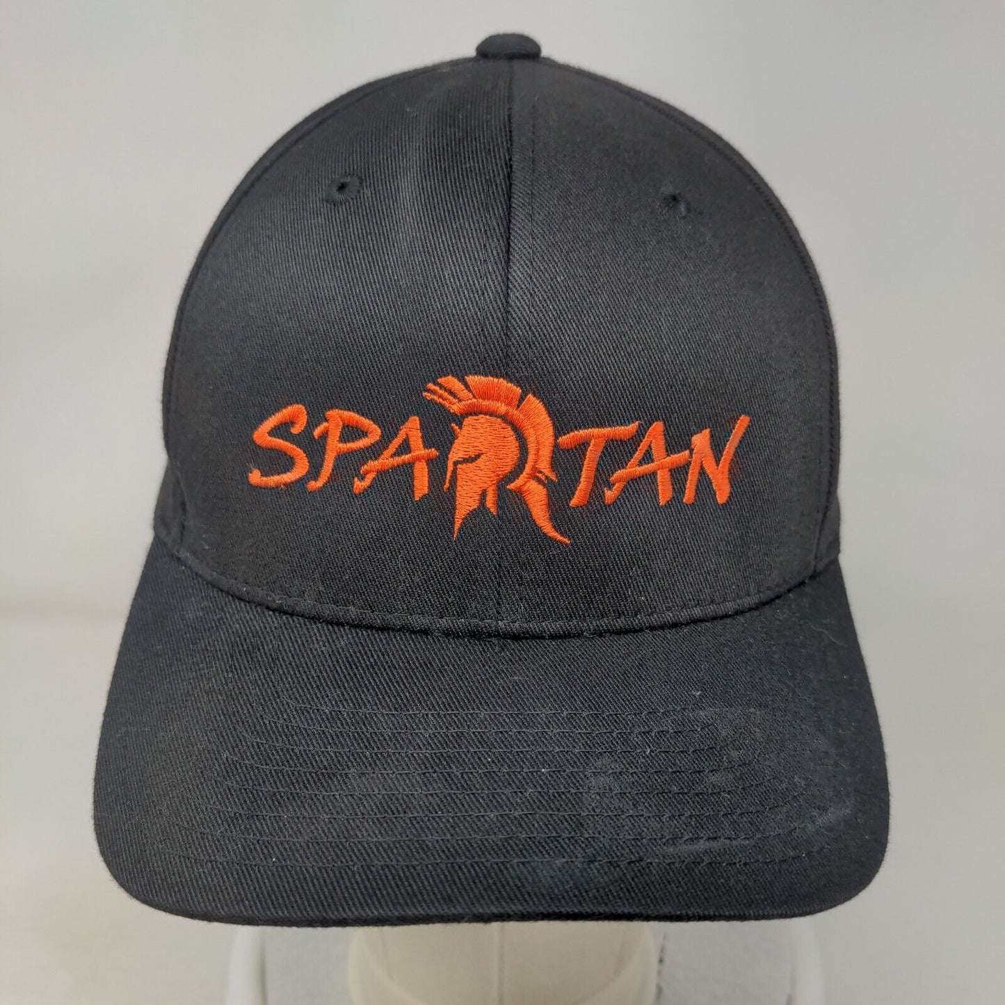 Spartan Fitted Hat Black L/XL Embroidered Logo Polyester Blend Stretch