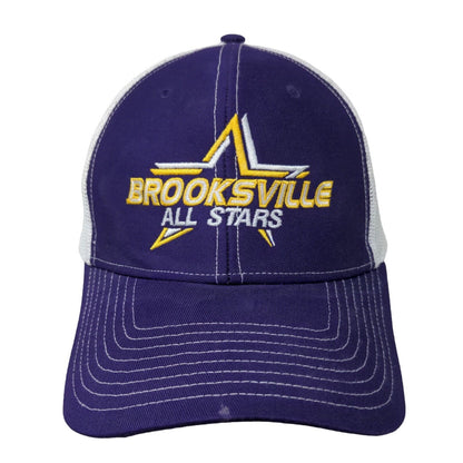 Brooksville All Stars Snapback Mesh Back Trucker Hat Purple Embroidered Logo