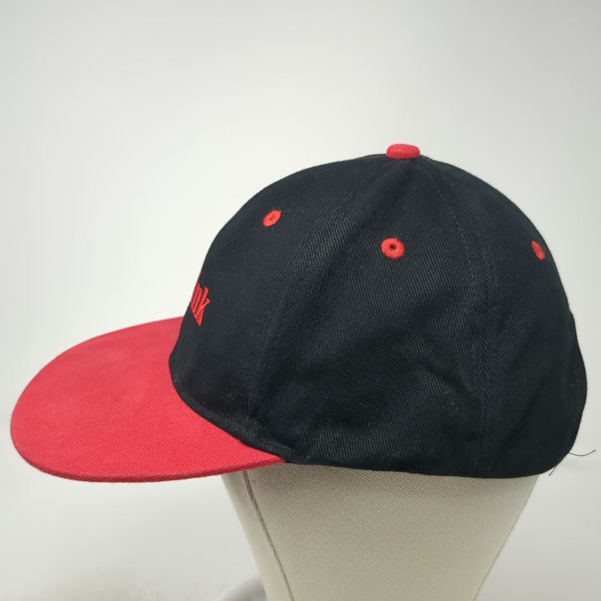 Baseball Cap Black Red One Size US Ink Logo Embroidered Slideback Hat Two Tone