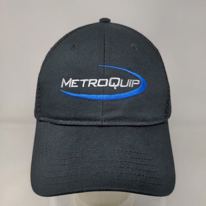 MetroQuip Strapback Hat Black One Size Adjustable Mesh Back 6 Panel Otto