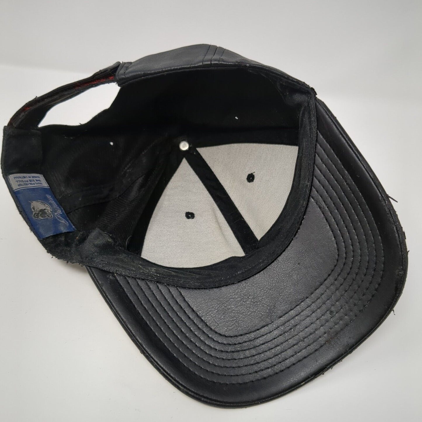 Pit Bull Premium Strapback Hat Black One Size Adjustable Leather Blank