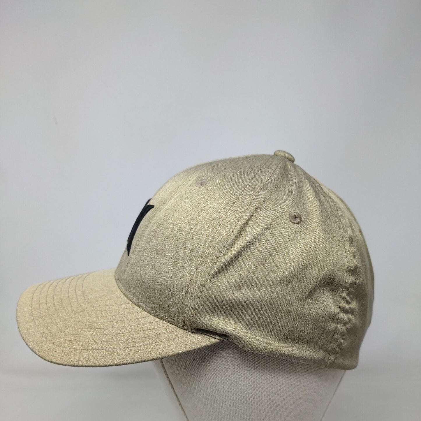 Hurley Fitted Hat Tan Size L/XL Flexfit Embroidered Vented Holes 6 Panel Yupoong