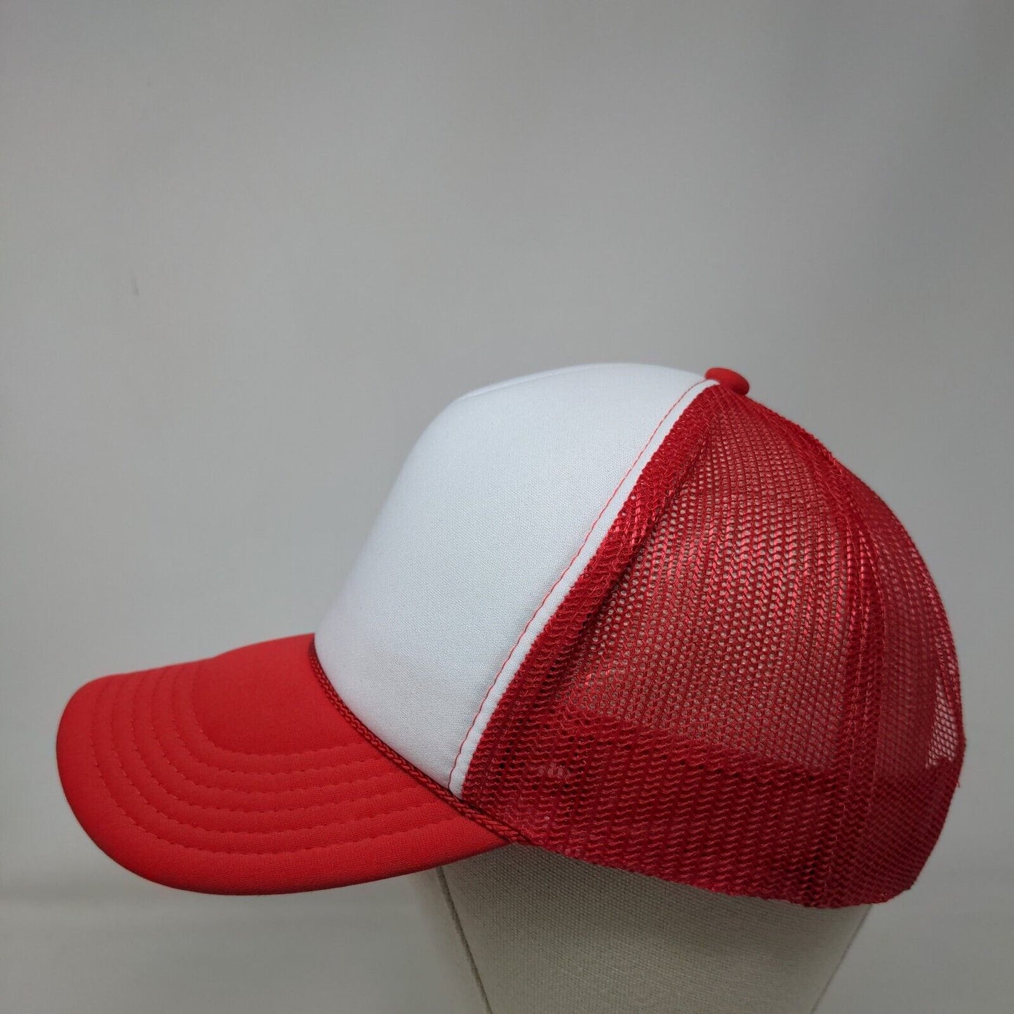 Otto Snapback Trucker Hat Red OSFM Adjustable Mesh Back Blank Rope Polyester