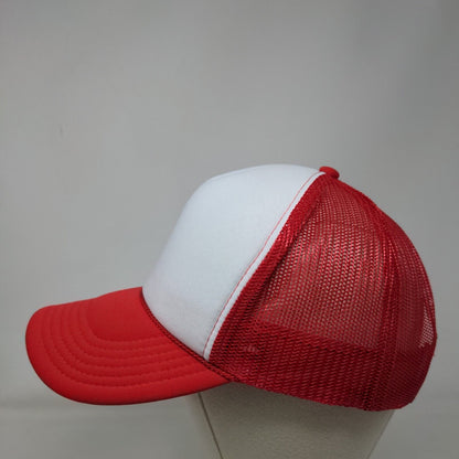 Otto Snapback Trucker Hat Red OSFM Adjustable Mesh Back Blank Rope Polyester