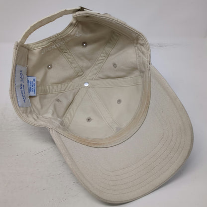 Harding Lane Tuckernuck Baseball Cap Beige One Size Cotton Slideback Hat Logo