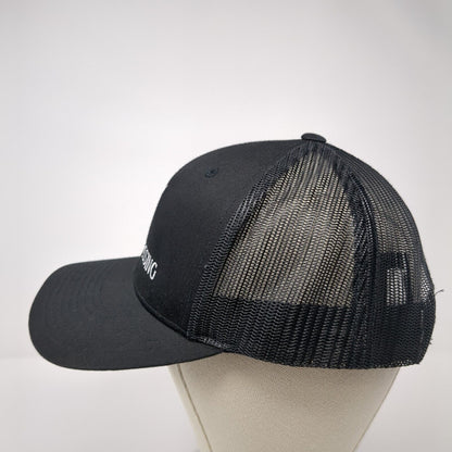Stone Crossing Snapback Mesh Back Trucker Hat Black One Size Sport-Tek