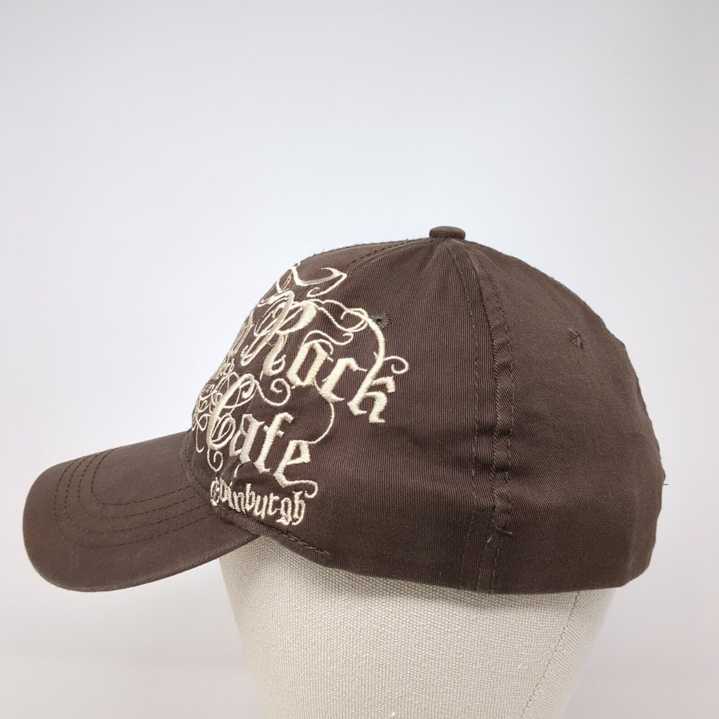 Hard Rock Cafe Fitted Hat Brown One Size Lightweight Embroidered Cotton