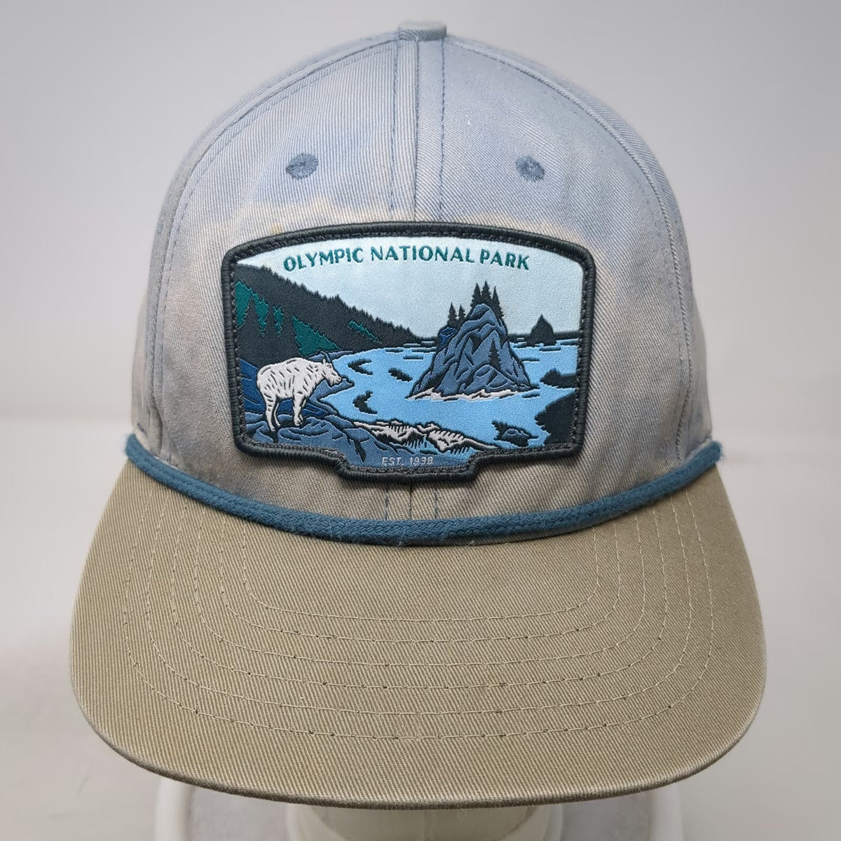 Sindero Provisions Co. Snapback Hat Blue OSFM Olympic National Park Rope Topo