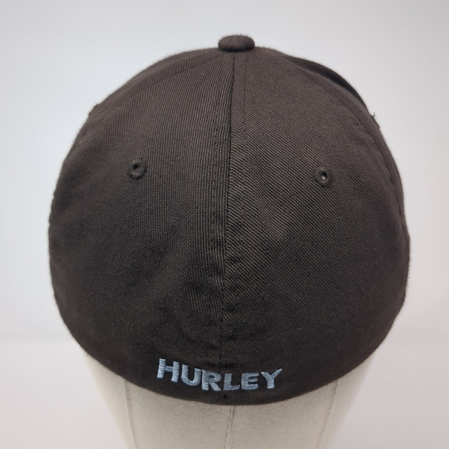 Hurley Fitted Baseball Cap Brown One Size Embroidered 6 Panel Flexfit Yupoong