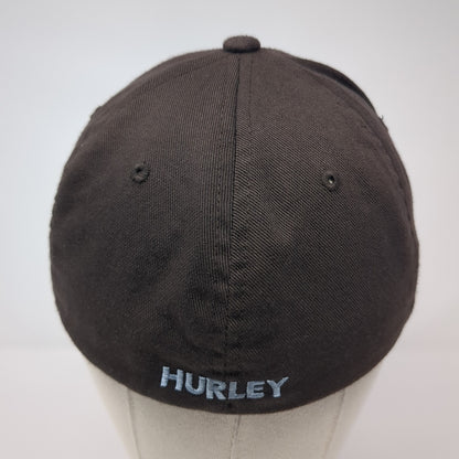 Hurley Fitted Baseball Cap Brown One Size Embroidered 6 Panel Flexfit Yupoong