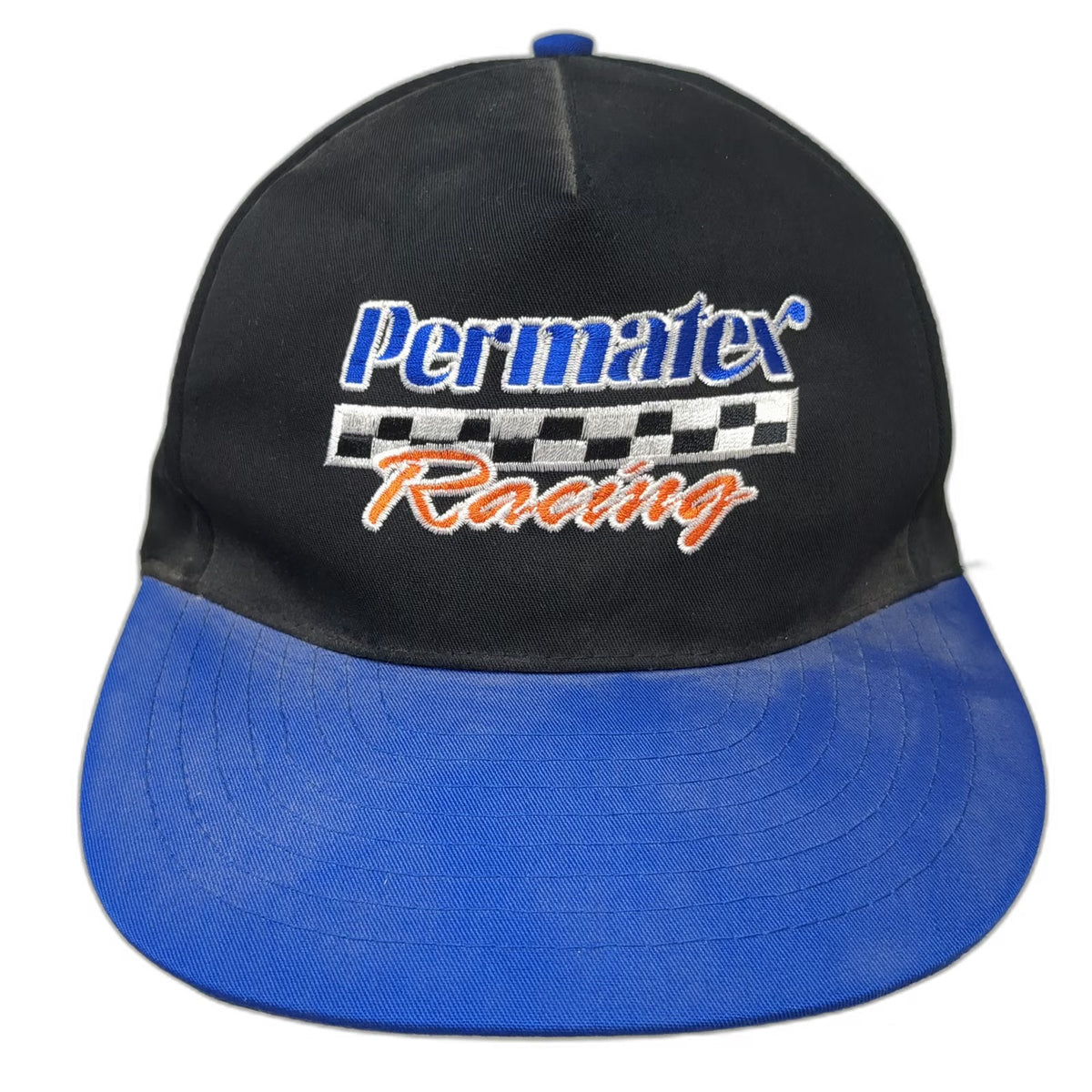 Nissun Trucker Black Blue One Size Permatex Racing Snapback Checkered Flag Hat