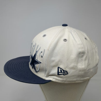 New Era Dallas Cowboys NFL Snapback Hat White Blue Size L Flat Brim Green Under