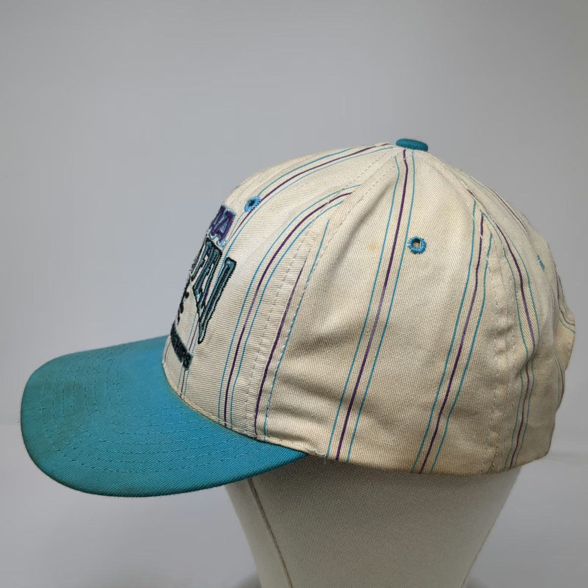 NCAA Track & Field Championships Starter Snapback Hat Beige Blue Purple Vintage