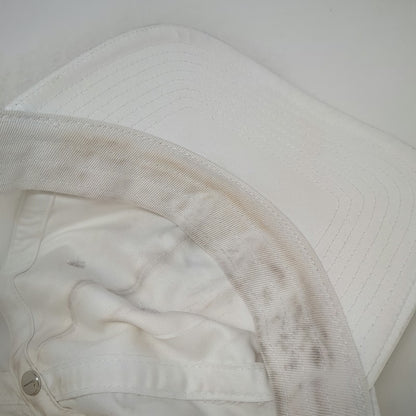 Nike Baseball Cap White M Black Swoosh Logo Adjustable Slideback Polyester Hat