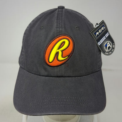 Ahead Baseball Cap Gray One Size Adjustable Strap Curved Brim R Logo Cotton Hat
