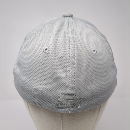 Starter Dri-Star Fitted Hat Gray One Size Embroidered Lightweight 6 Panel Blank