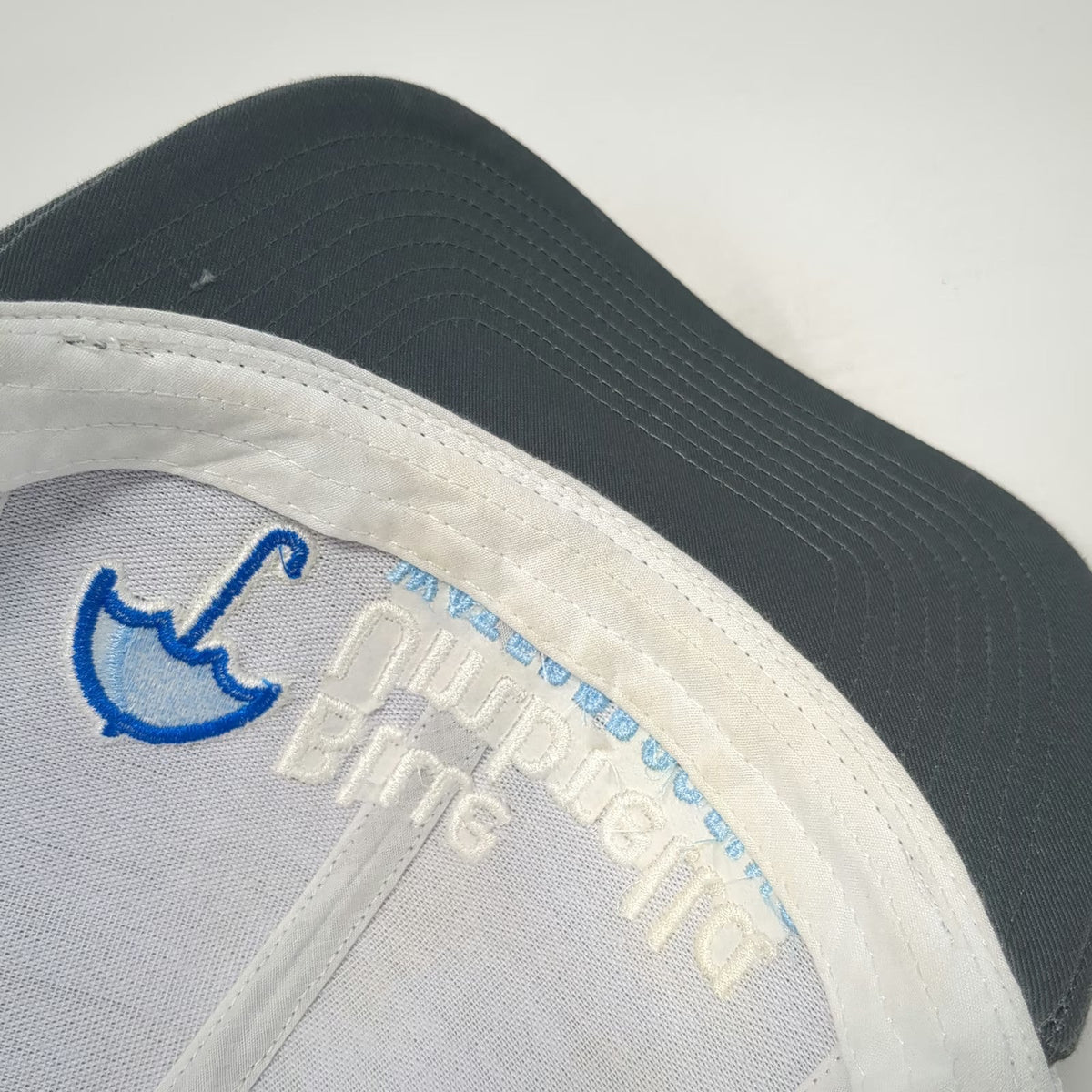 Pacific Headwear Trucker Hat Gray White OSFM Blue Umbrella Waterproofing Mesh