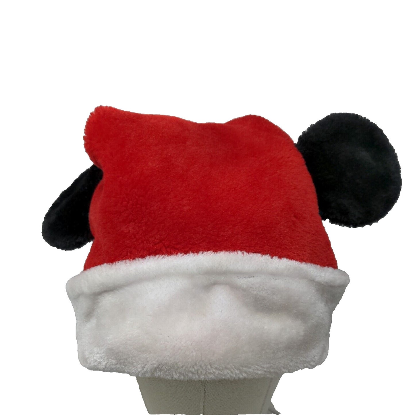 Christmas Mickey Mouse Ears Santa Hat Red One Size Party Costume Cap Disney Ruz