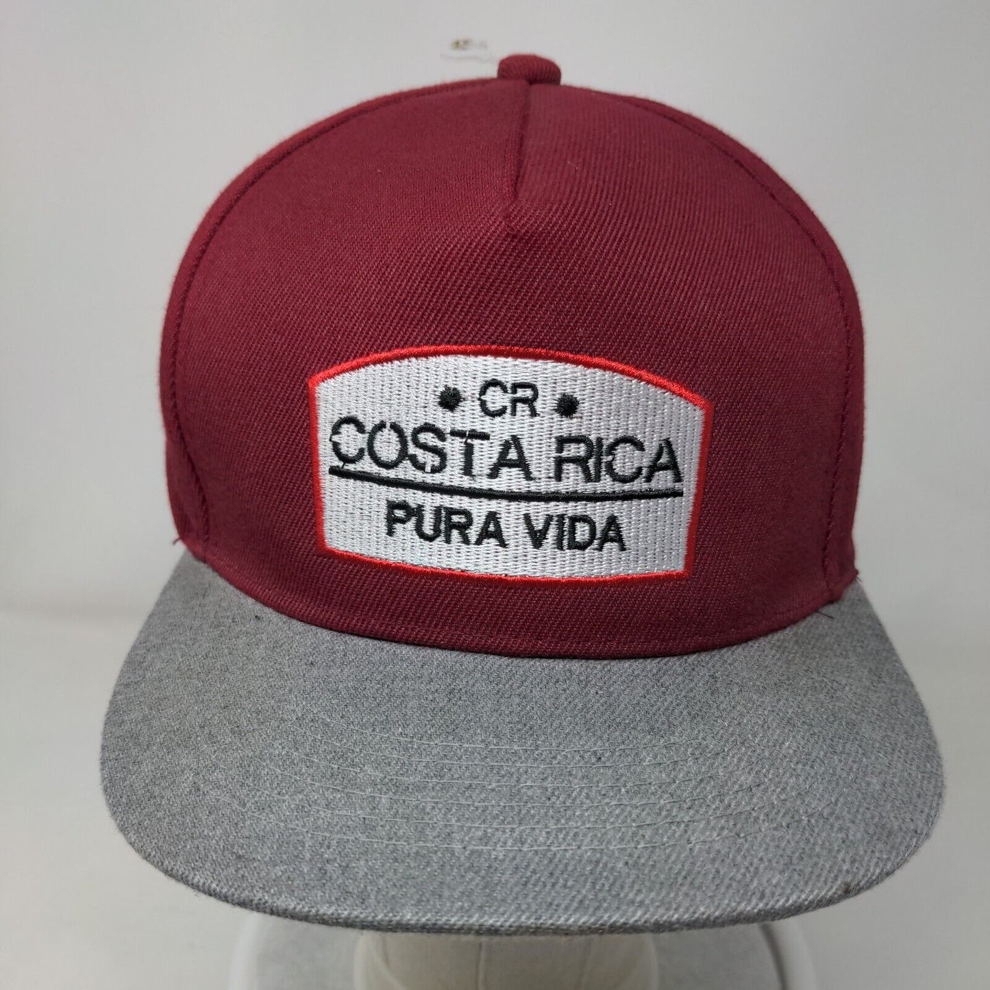 Costa Rica Pura Vida Snapback Hat Red One Size Embroidered Colorblock