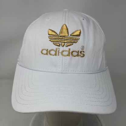 Adidas Gold Trefoil Slideback Hat White OSFM Embroidered Newhattan