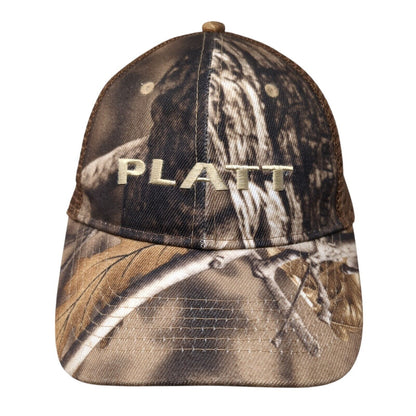 PLATT Strapback Trucker Hat Camouflage One Size Adjustable Mesh Back Polyester