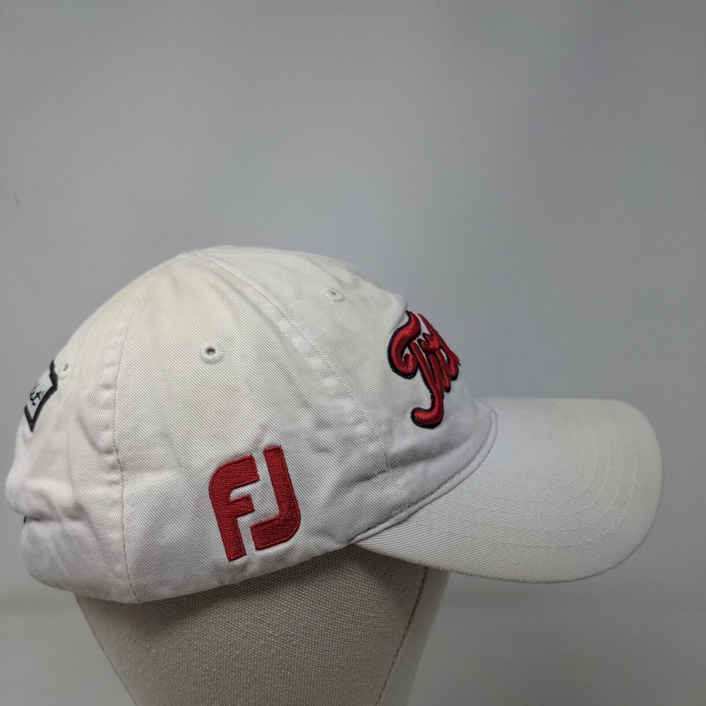 #1 Titleist FJ Pro V1 Slideback Hat White One Size Embroidered Adjustable