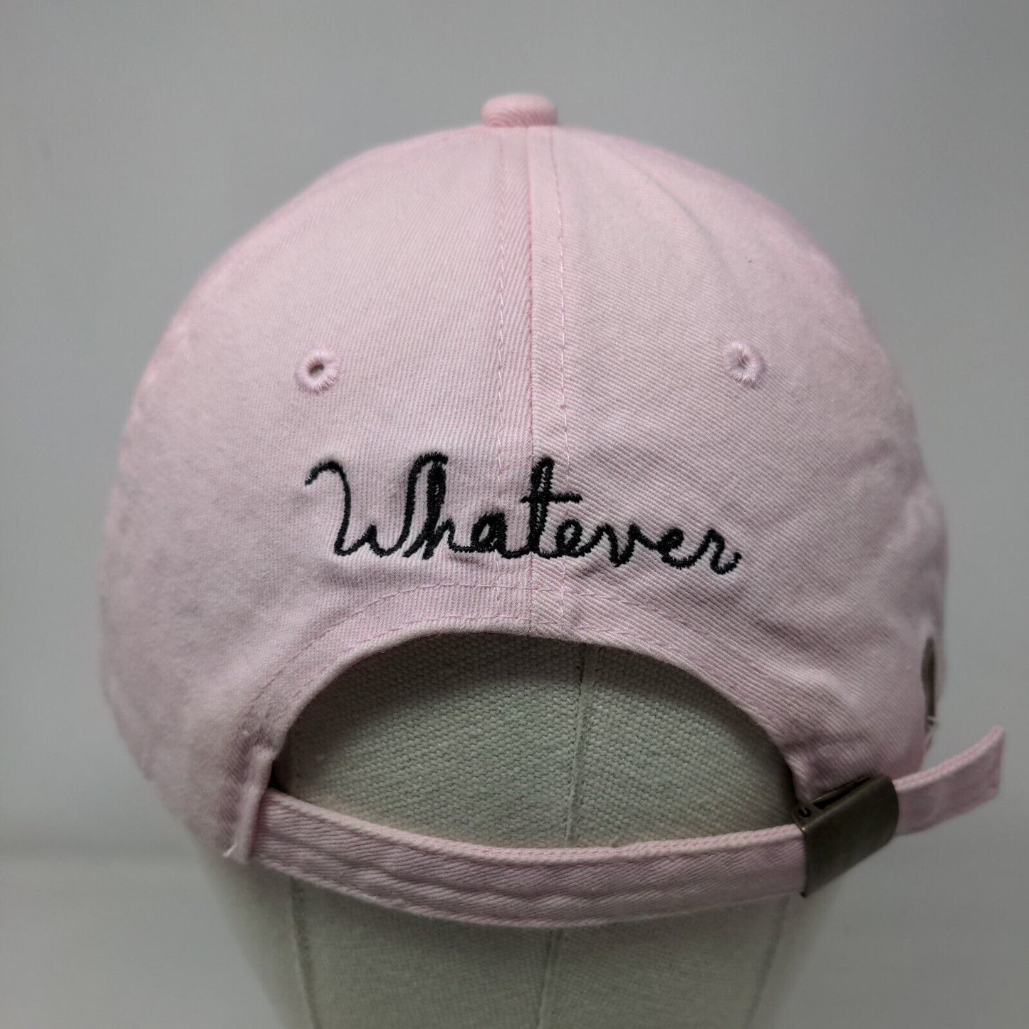 Whatever Slideback Hat Pink One Size Adjustable Embroidered 6 Panel