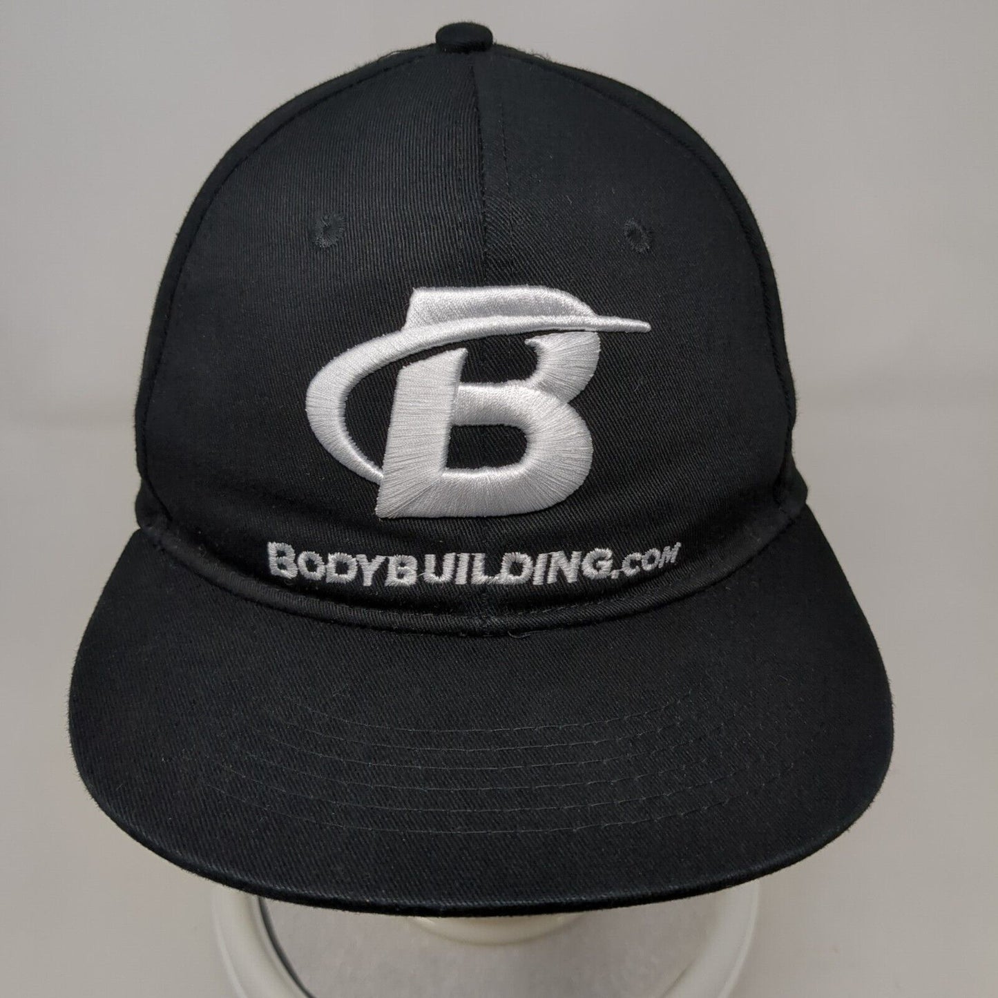 Bodybuilding.com Snapback Hat Black OSFA Solid Adjustable Embroidered