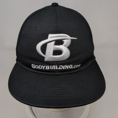 Bodybuilding.com Snapback Hat Black OSFA Solid Adjustable Embroidered