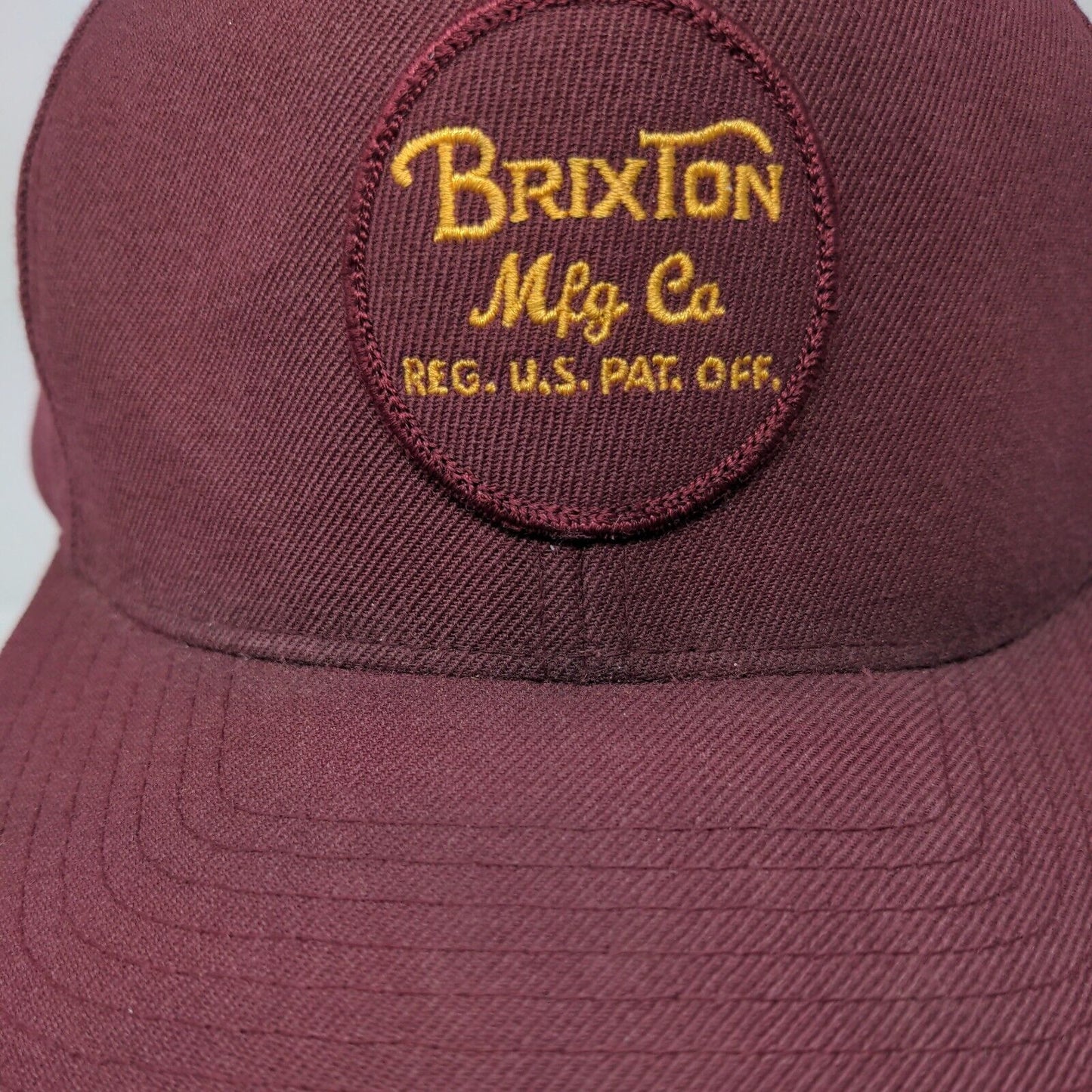 Brixton Mfg Co Snapback Hat Red OSFA Adjustable Embroidered Vented Holes 6 Panel