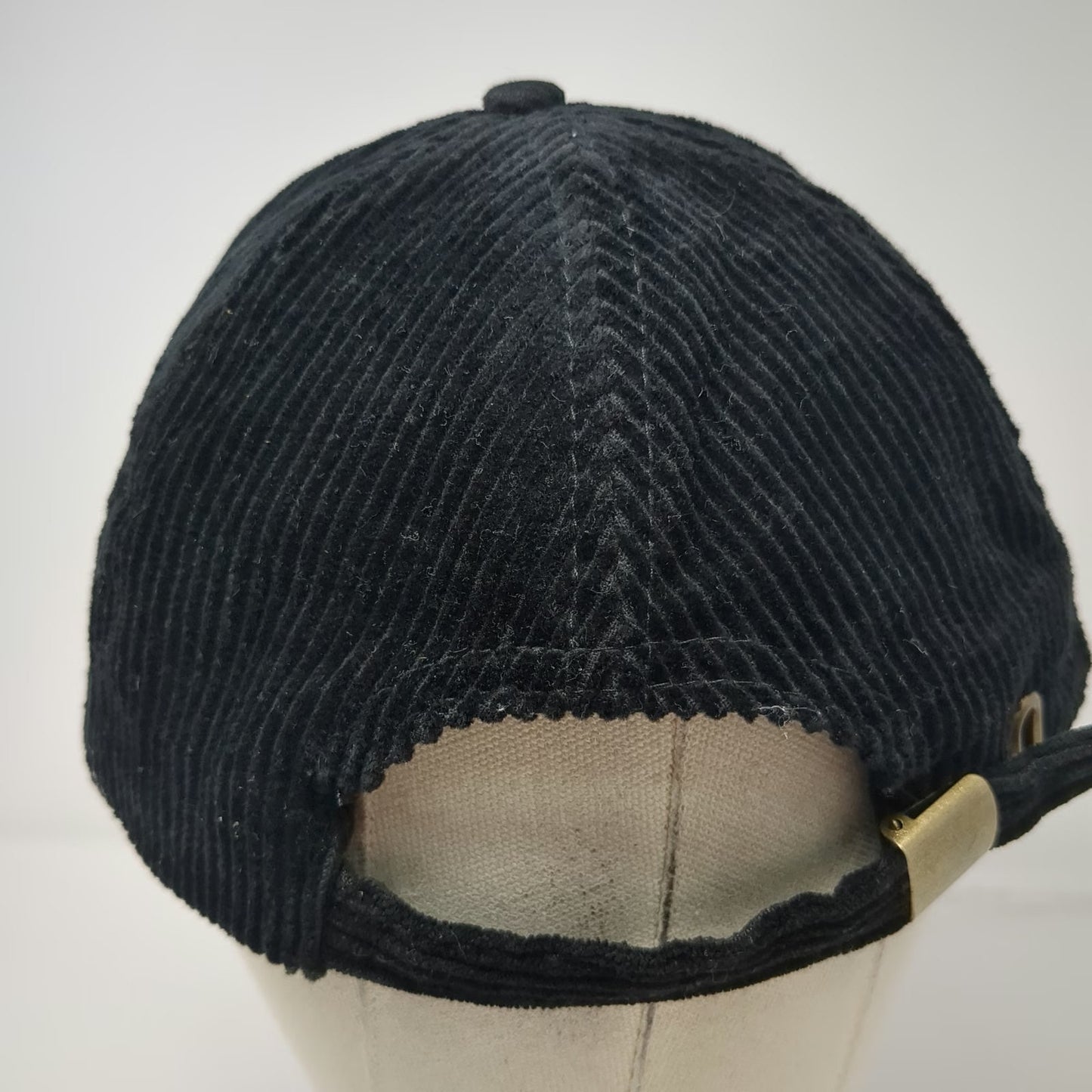 Wallows Black OS Baseball Cap Corduroy Slideback Smiley Face Band Merch Hat