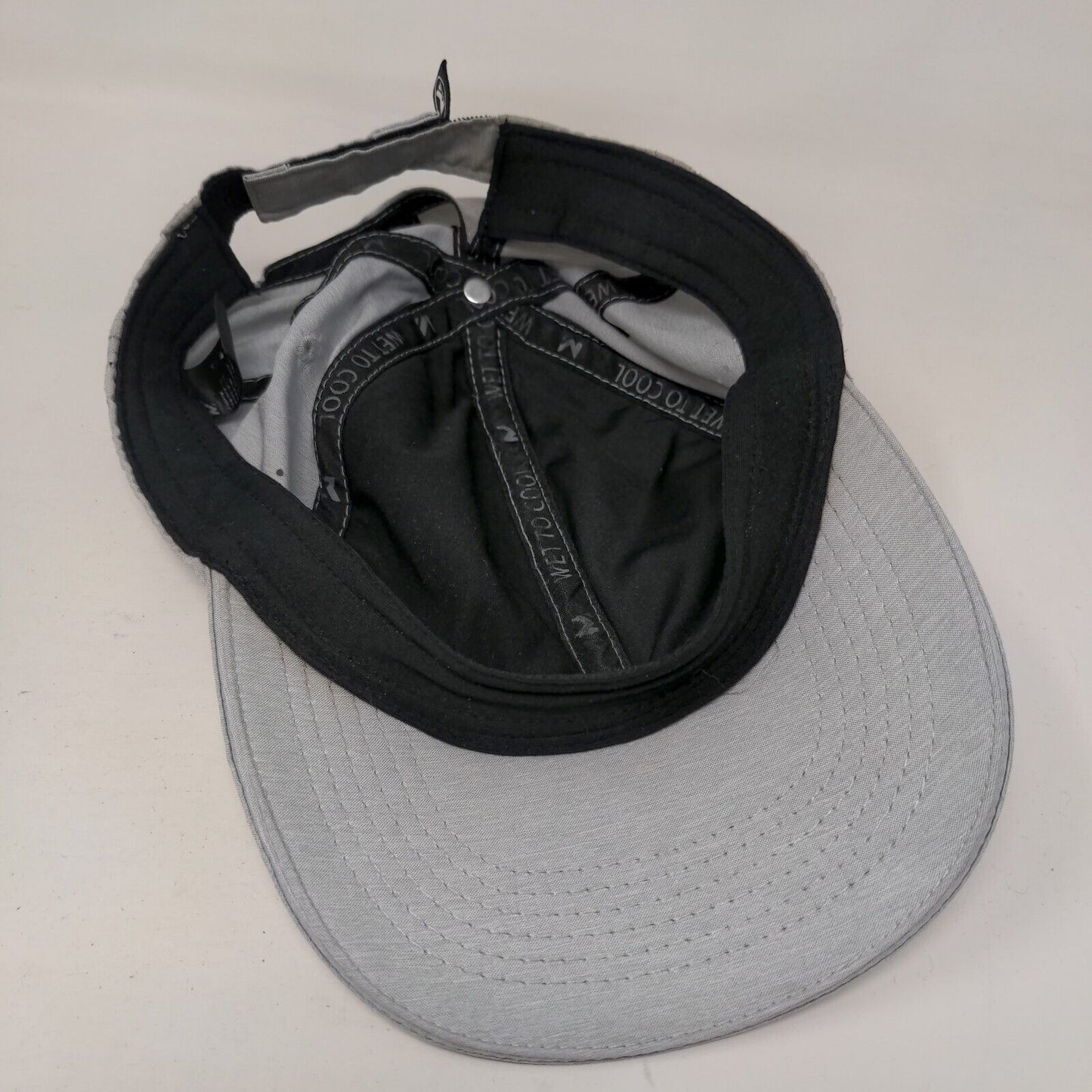 Mission Strapback Hat Gray One Size Adjustable Vented Holes 6 Panel Wet To Cool