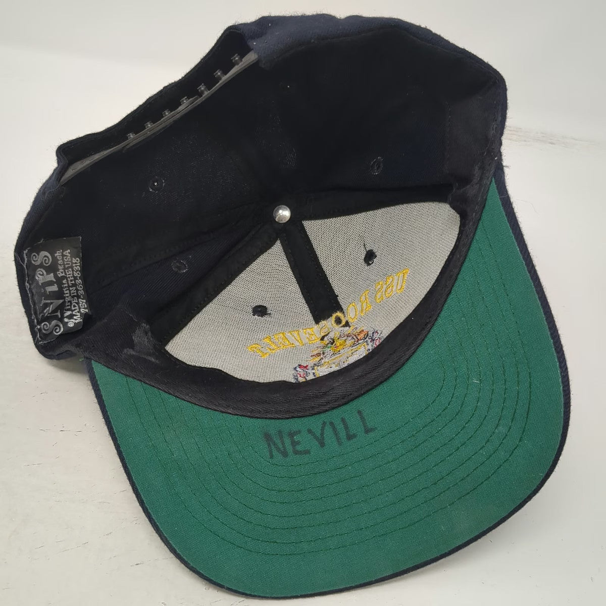 USS Roosevelt DDG 80 Blue Snapback Hat One Size Navy Military Ship SNIPS Crest
